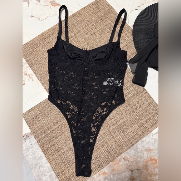 Edikted Other - Edikted Black Lace Thong Bodysuit Size M NWT